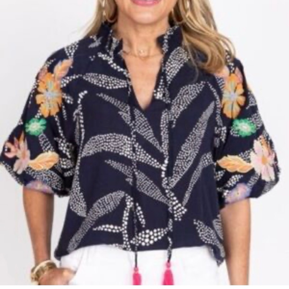 THML Floral Embroidered Women's Top